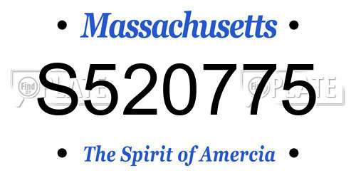 S520775 Massachusetts License Plate