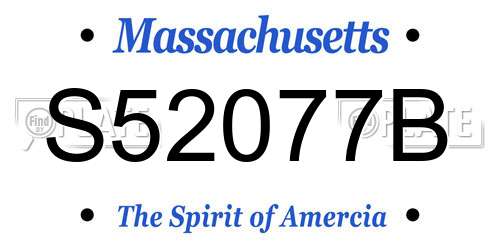 S52077B Massachusetts License Plate