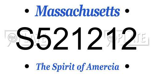 S521212 Massachusetts License Plate