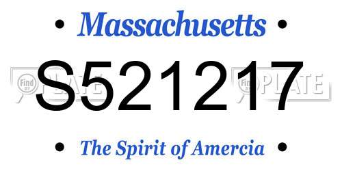 S521217 Massachusetts License Plate