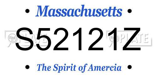 S52121Z Massachusetts License Plate