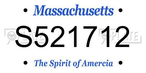 S521712 Massachusetts License Plate