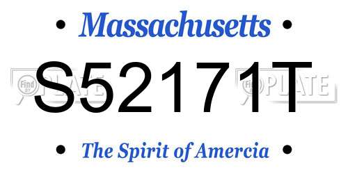S52171T Massachusetts License Plate