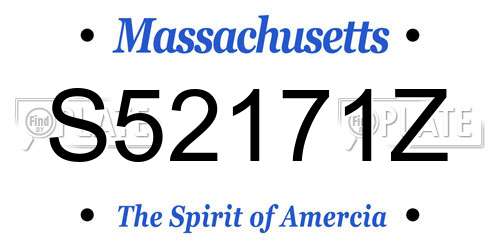 S52171Z Massachusetts License Plate