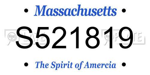 S521819 Massachusetts License Plate