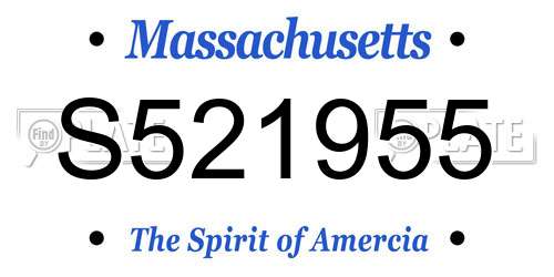 S521955 Massachusetts License Plate