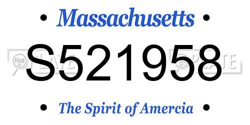 S521958 Massachusetts License Plate
