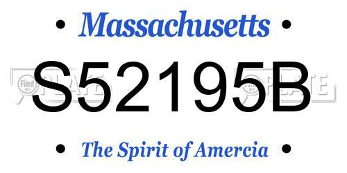 S52195B Massachusetts License Plate