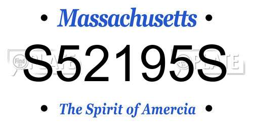 S52195S Massachusetts License Plate