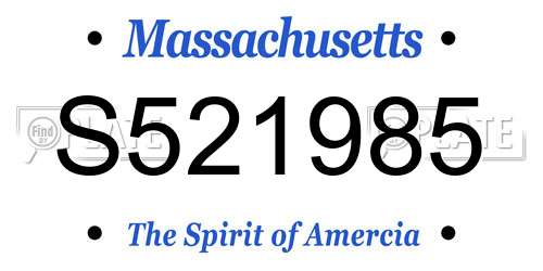 S521985 Massachusetts License Plate