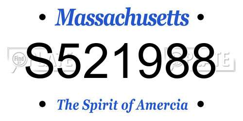 S521988 Massachusetts License Plate