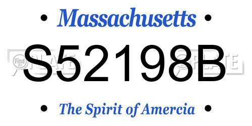 S52198B Massachusetts License Plate