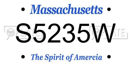 S5235W Massachusetts License Plate