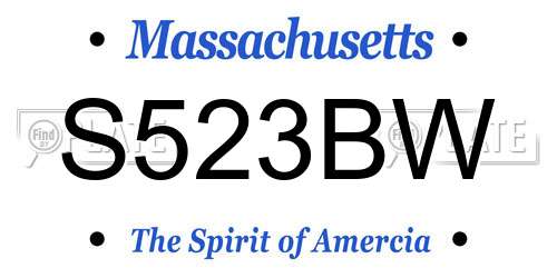 S523BW Massachusetts License Plate