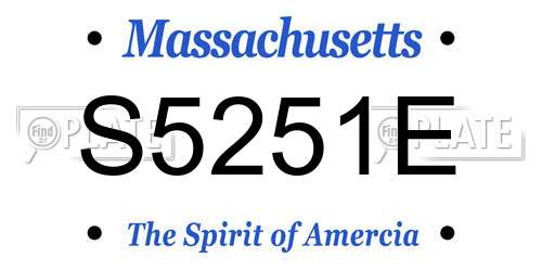 S5251E Massachusetts License Plate