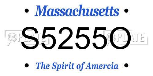 S5255O Massachusetts License Plate