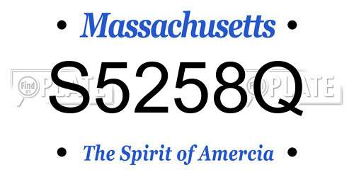 S5258Q Massachusetts License Plate