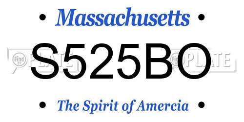 S525BO Massachusetts License Plate