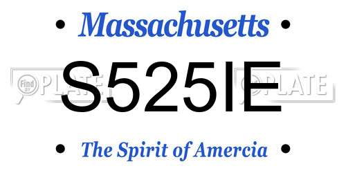 S525IE Massachusetts License Plate