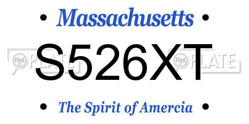 S526XT Massachusetts License Plate