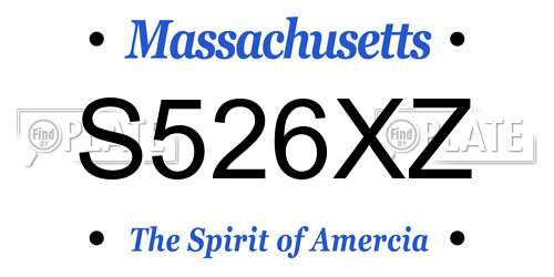 S526XZ Massachusetts License Plate