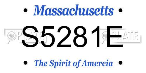 S5281E Massachusetts License Plate