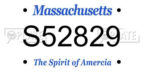 S52829 Massachusetts License Plate
