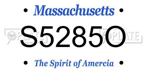 S5285O Massachusetts License Plate