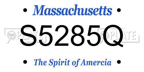 S5285Q Massachusetts License Plate