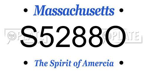 S5288O Massachusetts License Plate