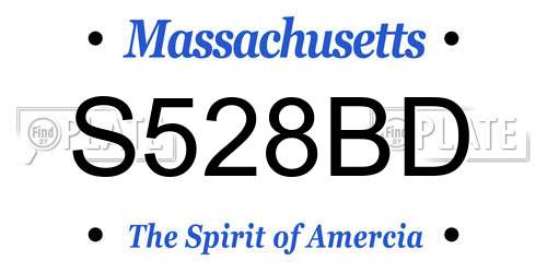 S528BD Massachusetts License Plate