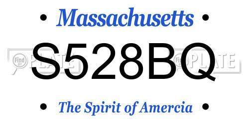 S528BQ Massachusetts License Plate