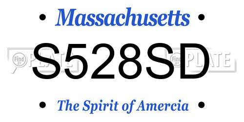 S528SD Massachusetts License Plate