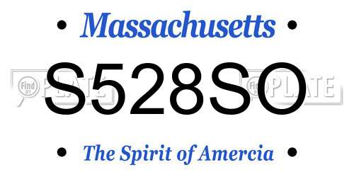 S528SO Massachusetts License Plate