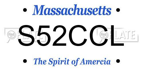 S52CCL Massachusetts License Plate
