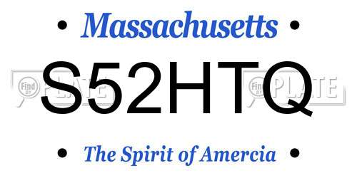 S52HTQ Massachusetts License Plate