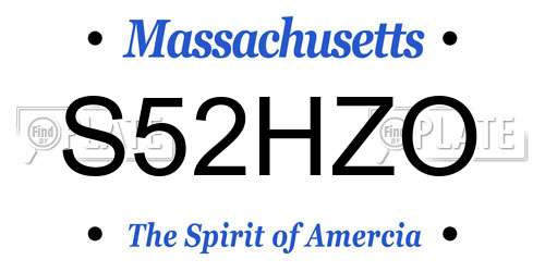 S52HZO Massachusetts License Plate