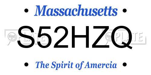 S52HZQ Massachusetts License Plate