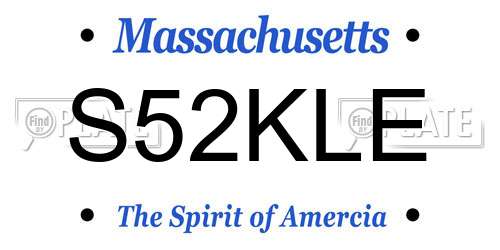 S52KLE Massachusetts License Plate