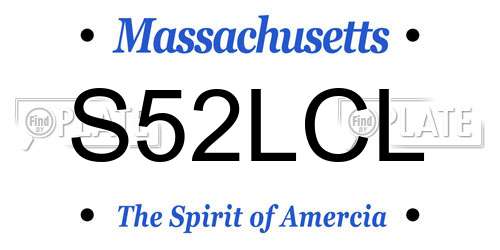 S52LCL Massachusetts License Plate