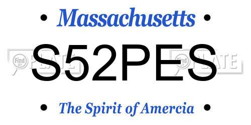 S52PES Massachusetts License Plate