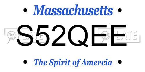 S52QEE Massachusetts License Plate