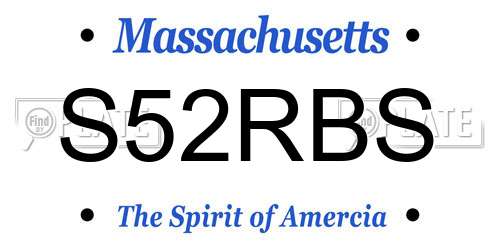 S52RBS Massachusetts License Plate