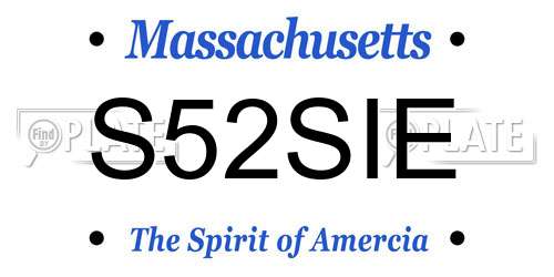 S52SIE Massachusetts License Plate
