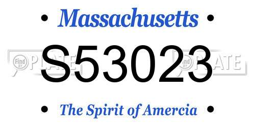 S53023 Massachusetts License Plate