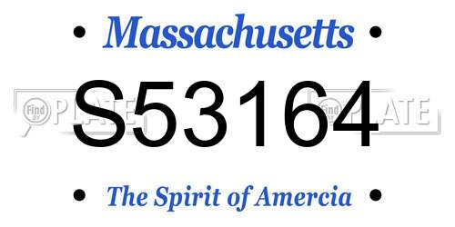 S53164 Massachusetts License Plate