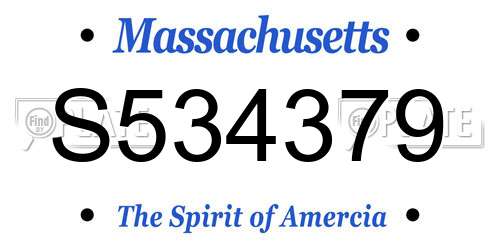 S534379 Massachusetts License Plate