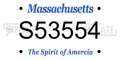 S53554 Massachusetts License Plate