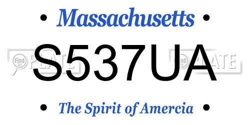 S537UA Massachusetts License Plate