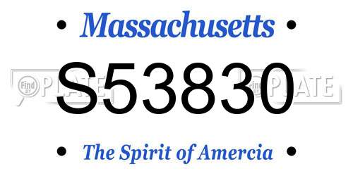 S53830 Massachusetts License Plate